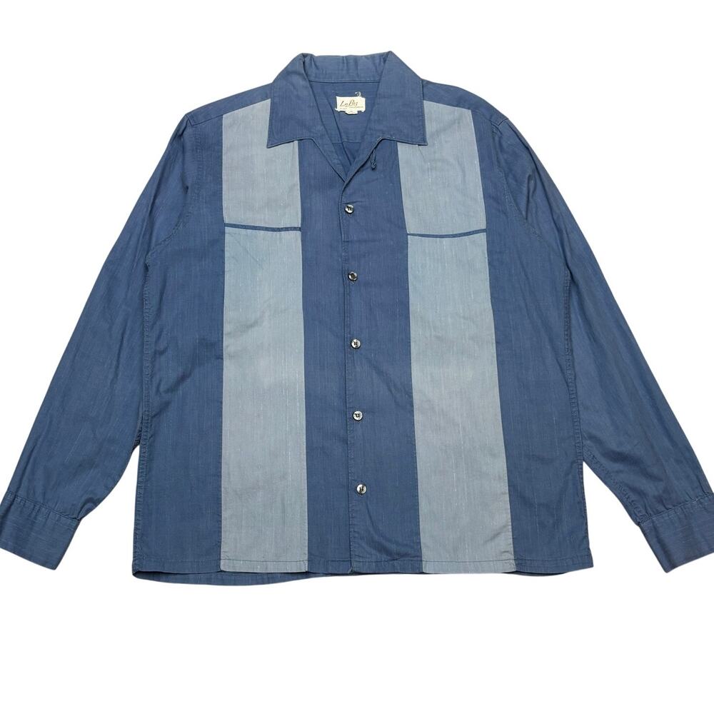 Vintage 1950s La Paz California Panel Loop Collar Shirt Mens M Cotton Rockabilly